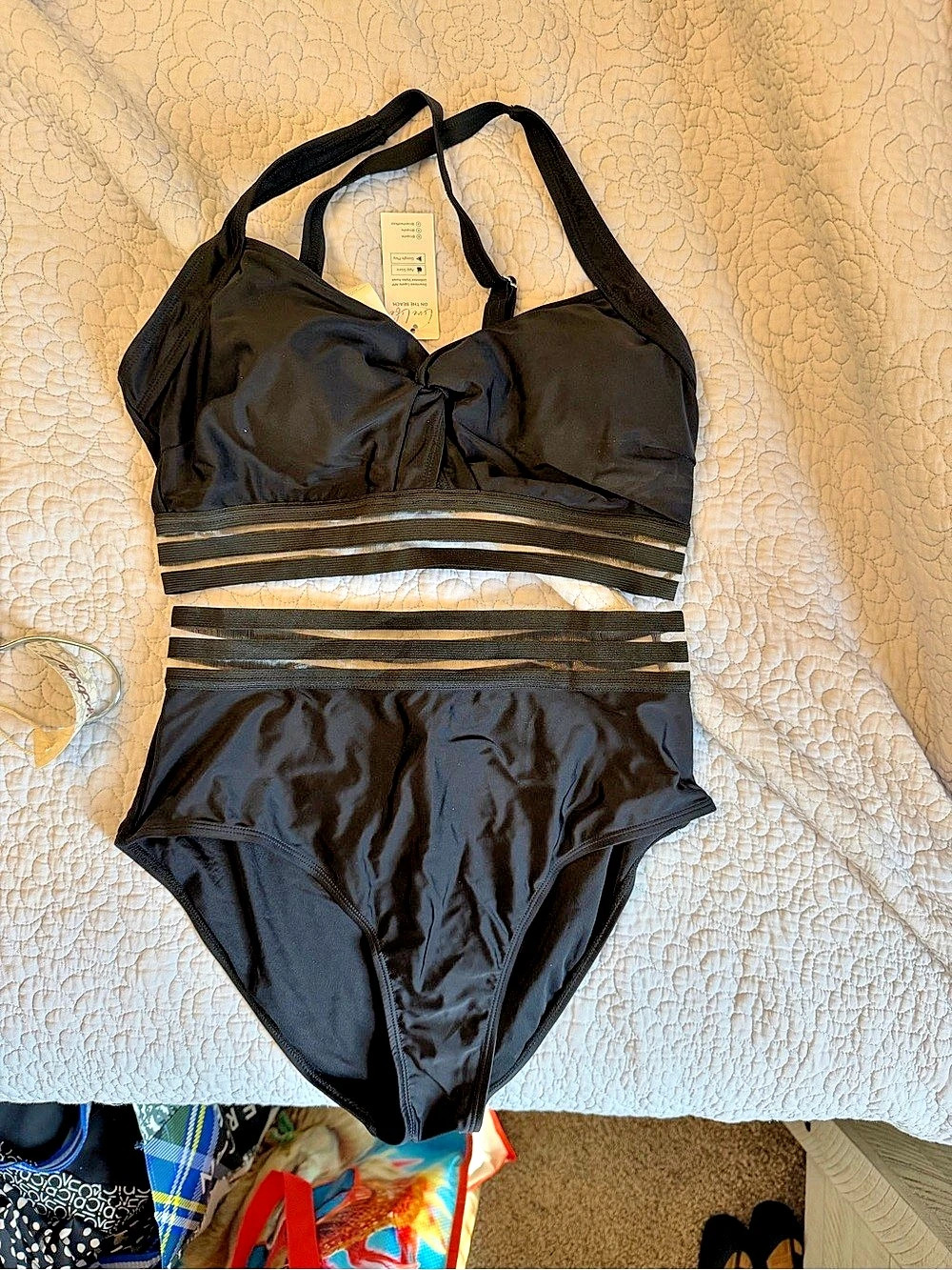 CUPSHE Black Bikini Swimsuit Large NWT